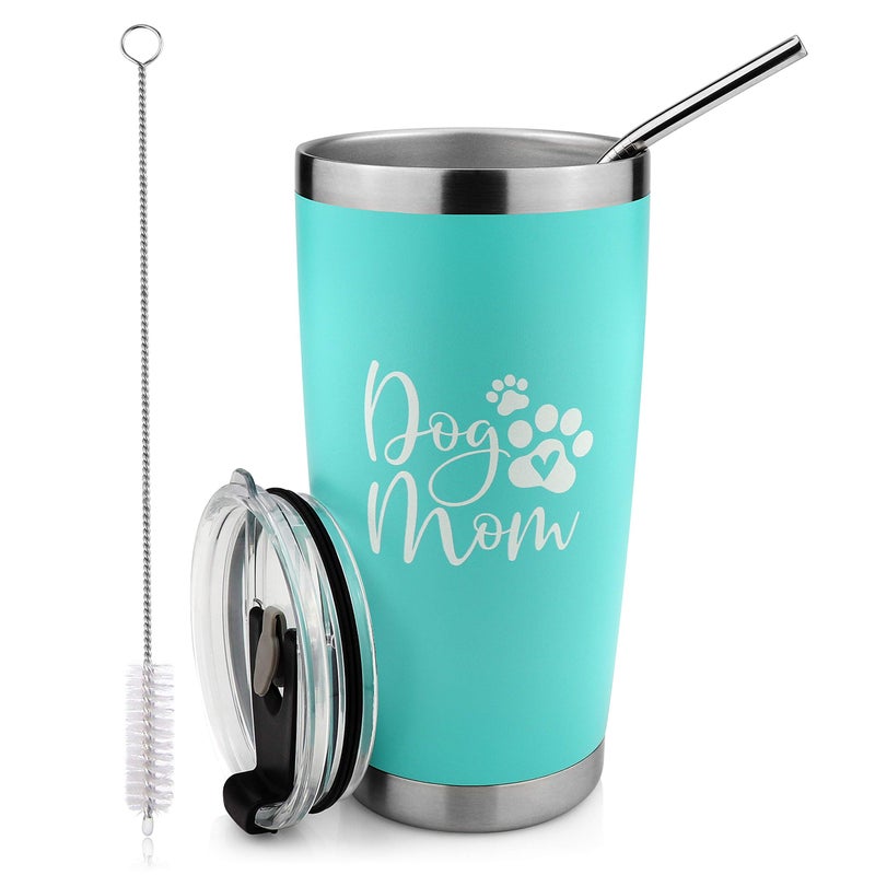 Sips & Gifts Dog Mom Tumbler- 20 oz Travel Mug for Dog Lovers Christmas Birthday Gift With Premium Sealed Lid, Stainless Steel Straw - Image 2